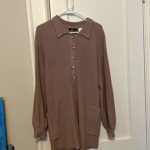 Blue Blush half button cardigan